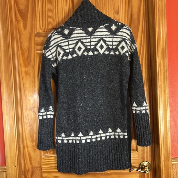 Banana Republic Sweater Women Med. Wool Blend Long Turtleneck Side Zip Pullover - Picture 8 of 8